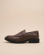 Racine | Men's Faux Leather Loafers Slip-On Round-Toe Dress Shoes