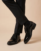 Ombre | Men's Faux Leather Dress Shoes Glossy Low-Top Business Shoes