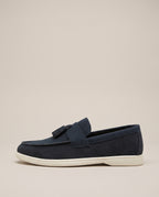 Repère | Men's Suede Tassel Loafers Slip-On Pointed-Toe Brogue Shoes