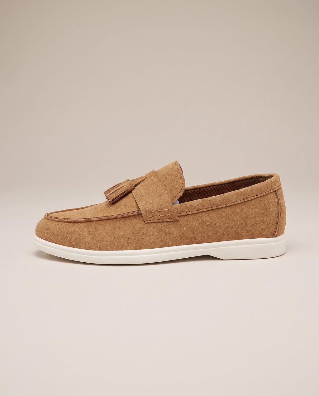 Repère | Men's Suede Tassel Loafers Slip-On Pointed-Toe Brogue Shoes