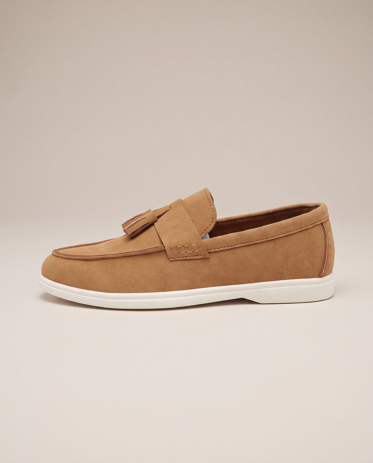 Repère | Men's Suede Tassel Loafers Slip-On Pointed-Toe Brogue Shoes