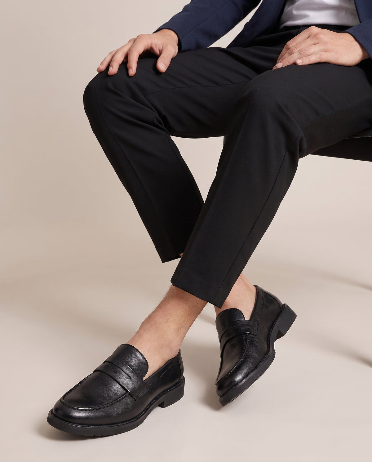 Racine | Men's Faux Leather Loafers Slip-On Round-Toe Dress Shoes