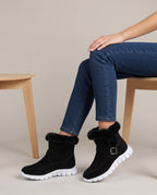 Nacre | Women's Suede Snow Boots Faux Fur-Lined Winter Ankle Boots