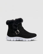 Nacre | Women's Suede Snow Boots Faux Fur-Lined Winter Ankle Boots
