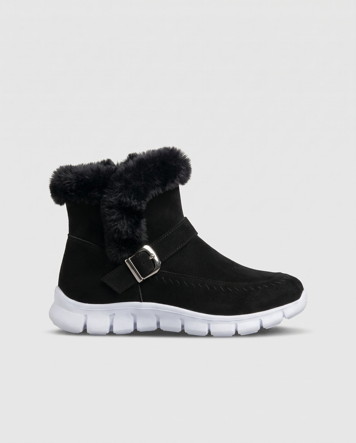 Nacre | Women's Suede Snow Boots Faux Fur-Lined Winter Ankle Boots