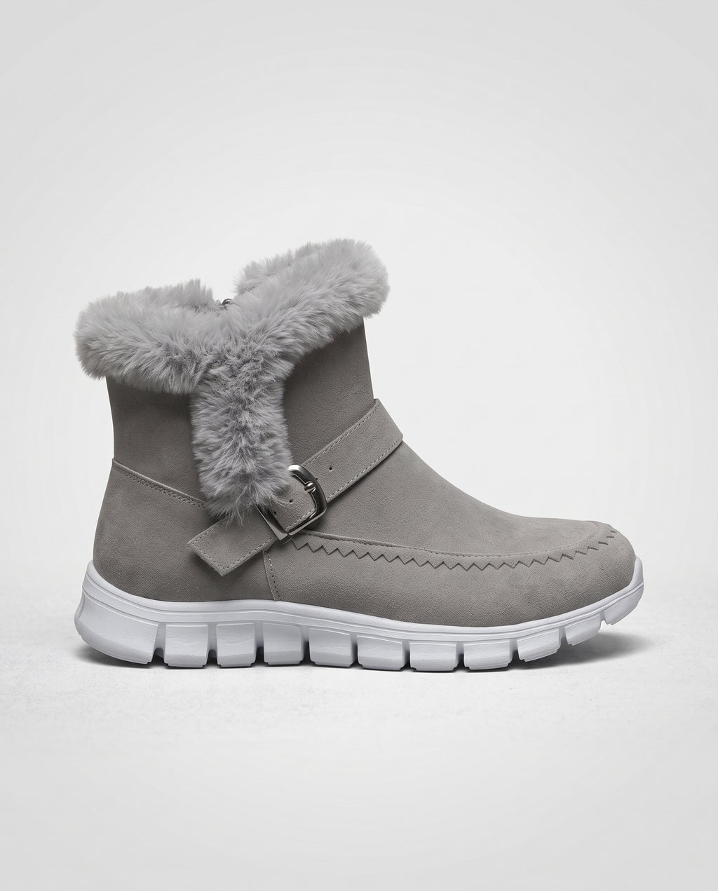 Nacre | Women's Suede Snow Boots Faux Fur-Lined Winter Ankle Boots