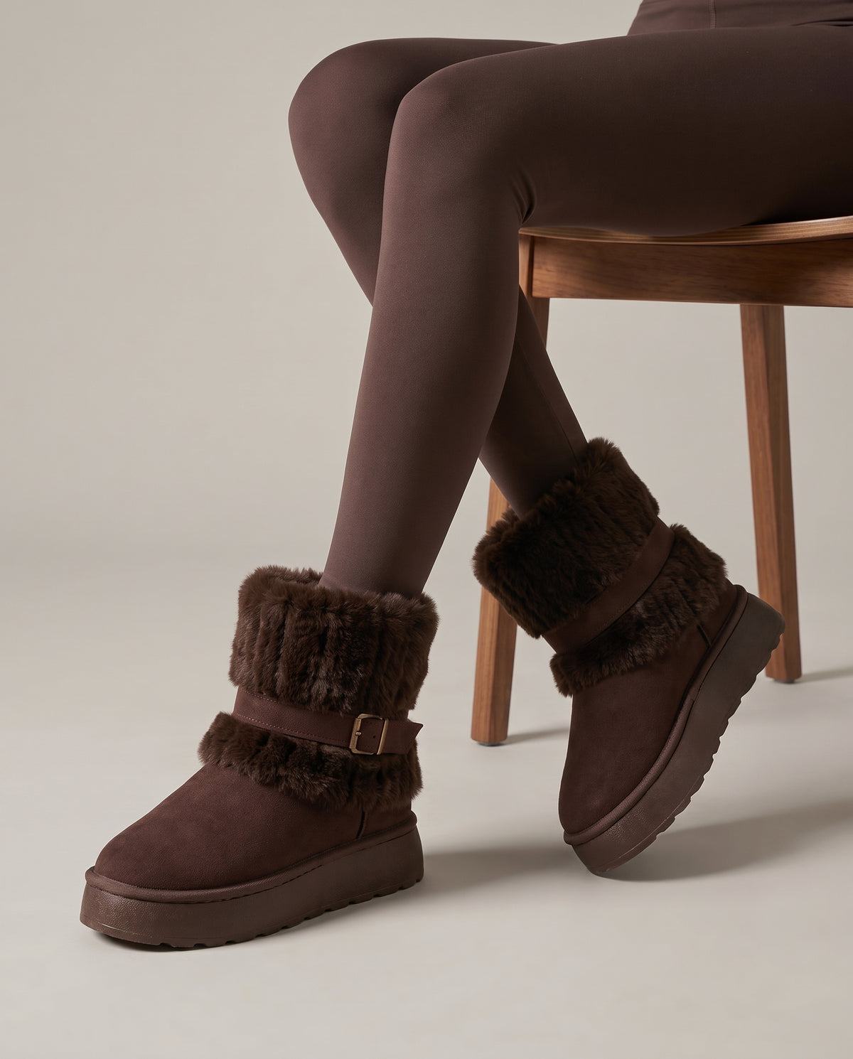 Constance | Women's Leather Snow Boots Fleece-Lined Ankle Boots