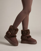 Constance | Women's Leather Snow Boots Fleece-Lined Ankle Boots