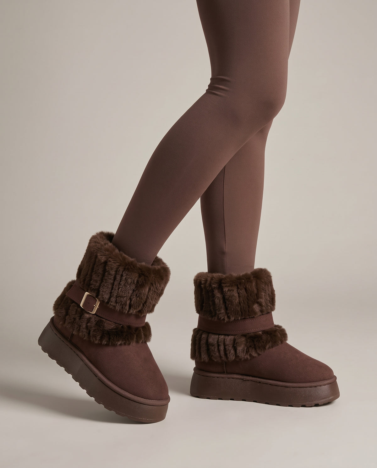 Constance | Women's Leather Snow Boots Fleece-Lined Ankle Boots