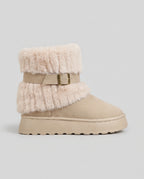 Constance | Women's Leather Snow Boots Fleece-Lined Ankle Boots