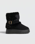 Constance | Women's Leather Snow Boots Fleece-Lined Ankle Boots