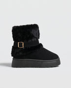 Constance | Women's Leather Snow Boots Fleece-Lined Ankle Boots