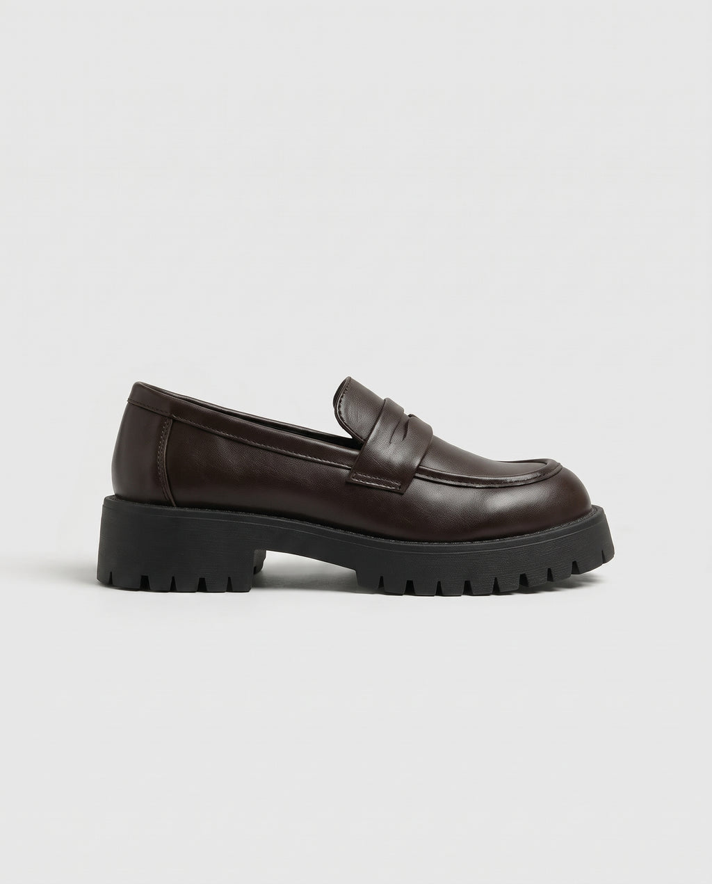 Margaux | Women's Faux Leather Platform Loafers Chunky Round-Toe Shoes