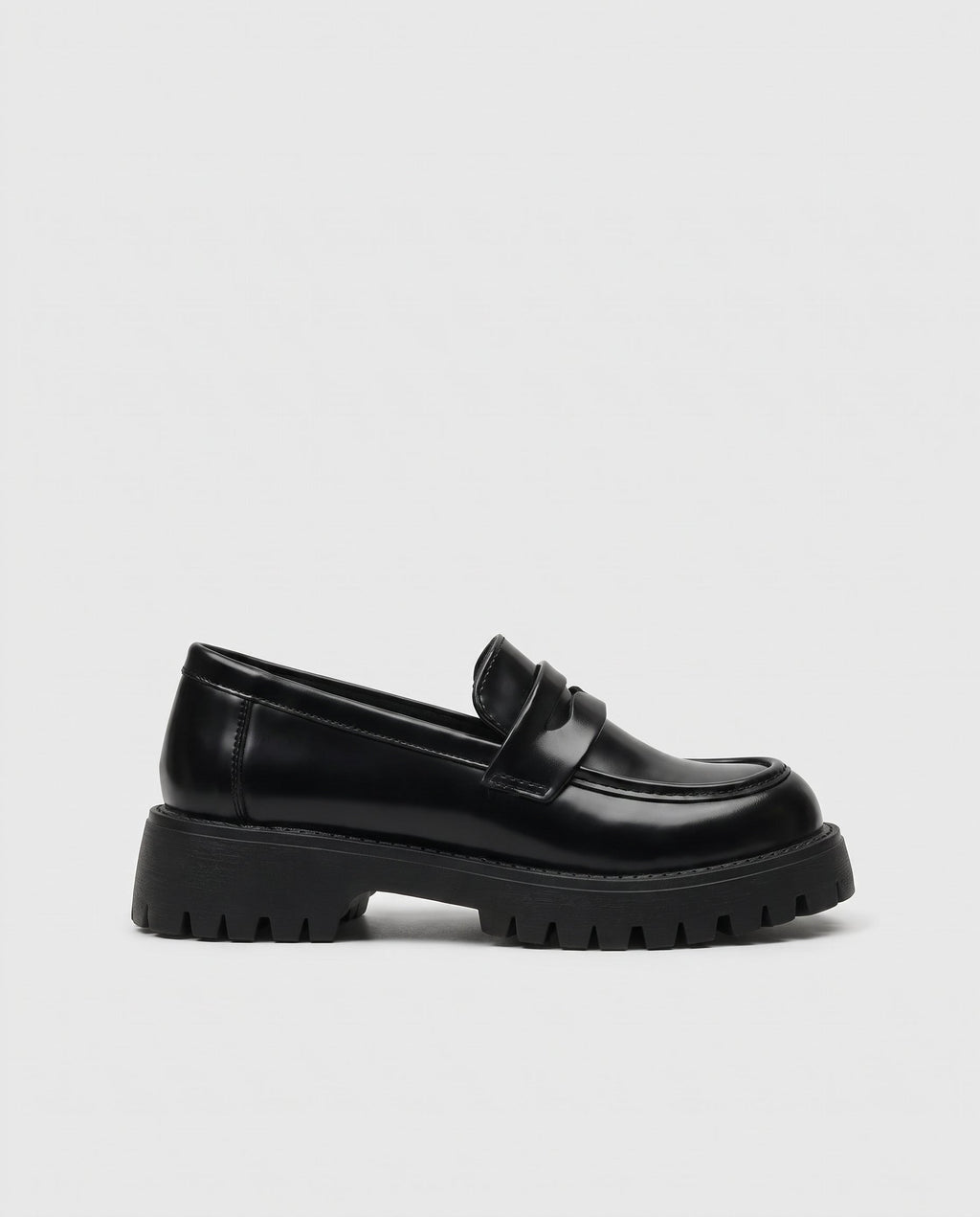 Margaux | Women's Faux Leather Platform Loafers Chunky Round-Toe Shoes