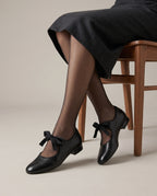 Constance | Women's Leather Ankle Boots Chunky-Heel Round-Toe Booties