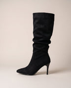 Ondine | Women's Suede Knee-High Boots Stiletto Heel Pointed-Toe Boots