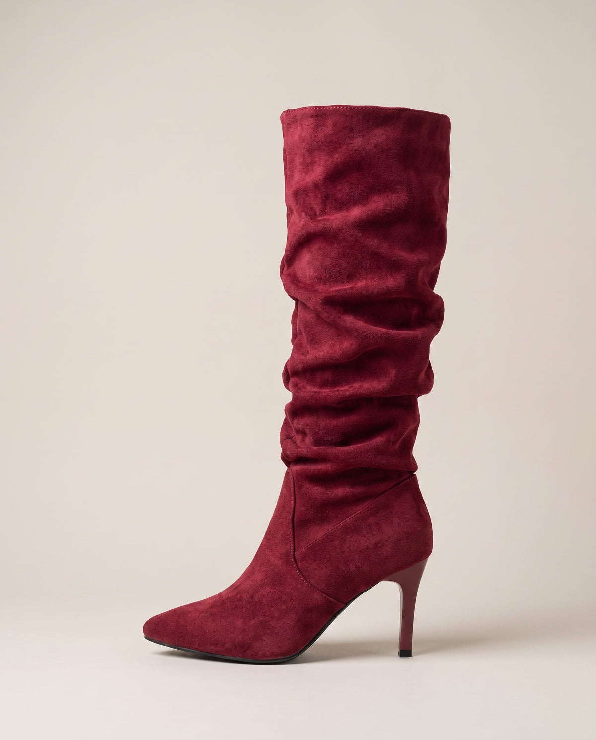Ondine | Women's Suede Knee-High Boots Stiletto Heel Pointed-Toe Boots