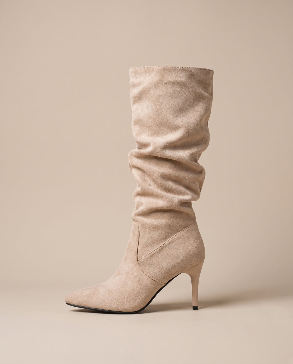 Ondine | Women's Suede Knee-High Boots Stiletto Heel Pointed-Toe Boots