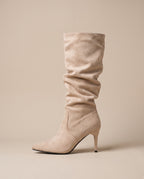 Ondine | Women's Suede Knee-High Boots Stiletto Heel Pointed-Toe Boots
