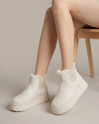 Constance | Women's Faux Fur-Lined Suede Winter Boots Round-Toe Boots