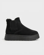 Constance | Women's Faux Fur-Lined Suede Winter Boots Round-Toe Boots