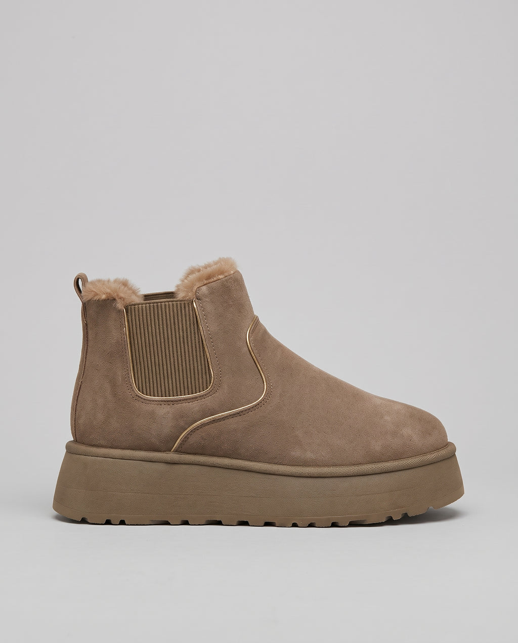 Constance | Women's Faux Fur-Lined Suede Winter Boots Round-Toe Boots