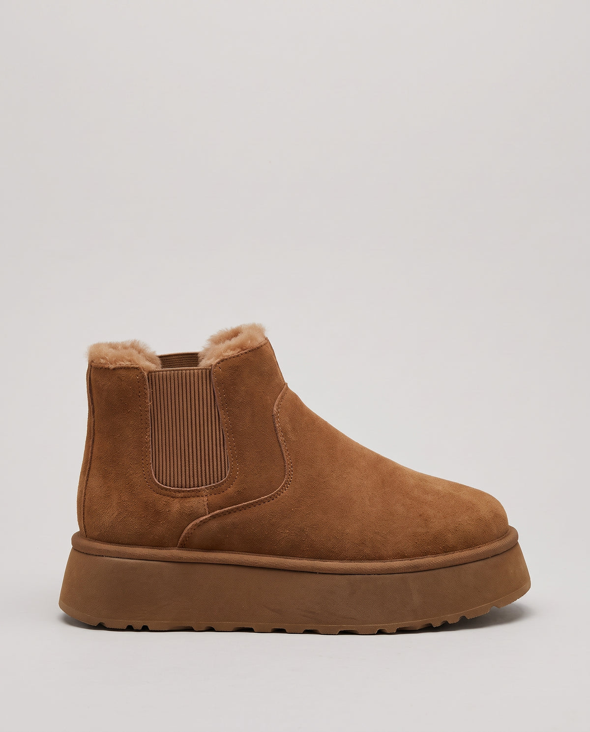 Constance | Women's Faux Fur-Lined Suede Winter Boots Round-Toe Boots
