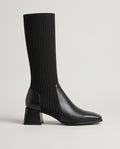 Séraphine | Women's Stretch Knit Sock Boots Chunky Mid-Heel Boots