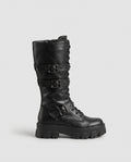 Constance | Women's Faux Leather Combat Boots Lace-Up Buckle Boots