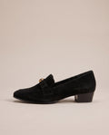 Margaux | Women's Leather Camellia Loafers Low-Heel Ankle-Strap Shoes
