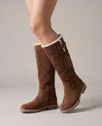 Constance | Women's Suede Fold-Over Snow Boots Side-Zip Winter Boots