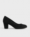 Aveline | Women's Suede Block Heel Pumps Round-Toe Slip-On Dress Shoes