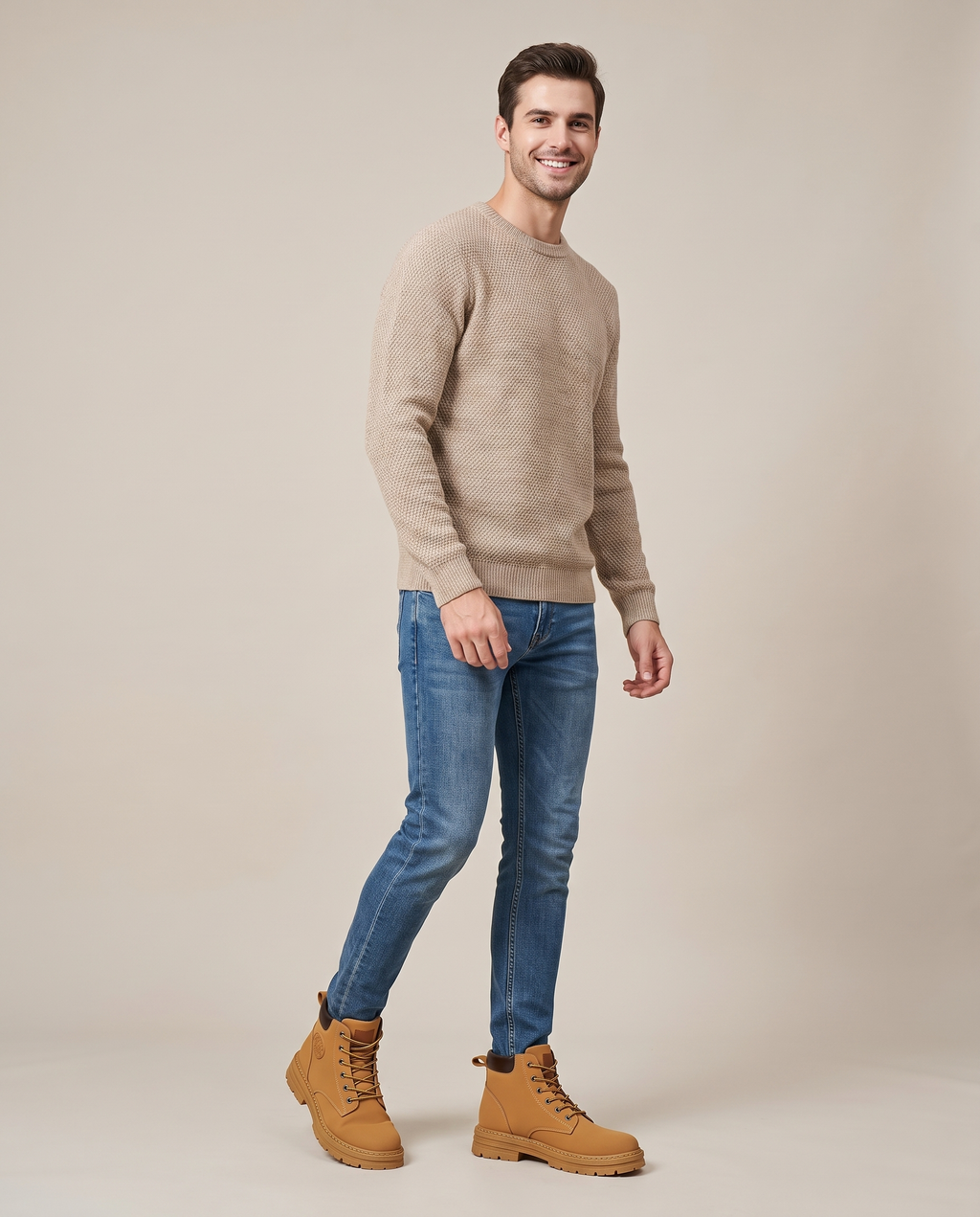 Bastion | Men's Faux Leather Lace-Up Combat Boots Chunky Ankle Boots