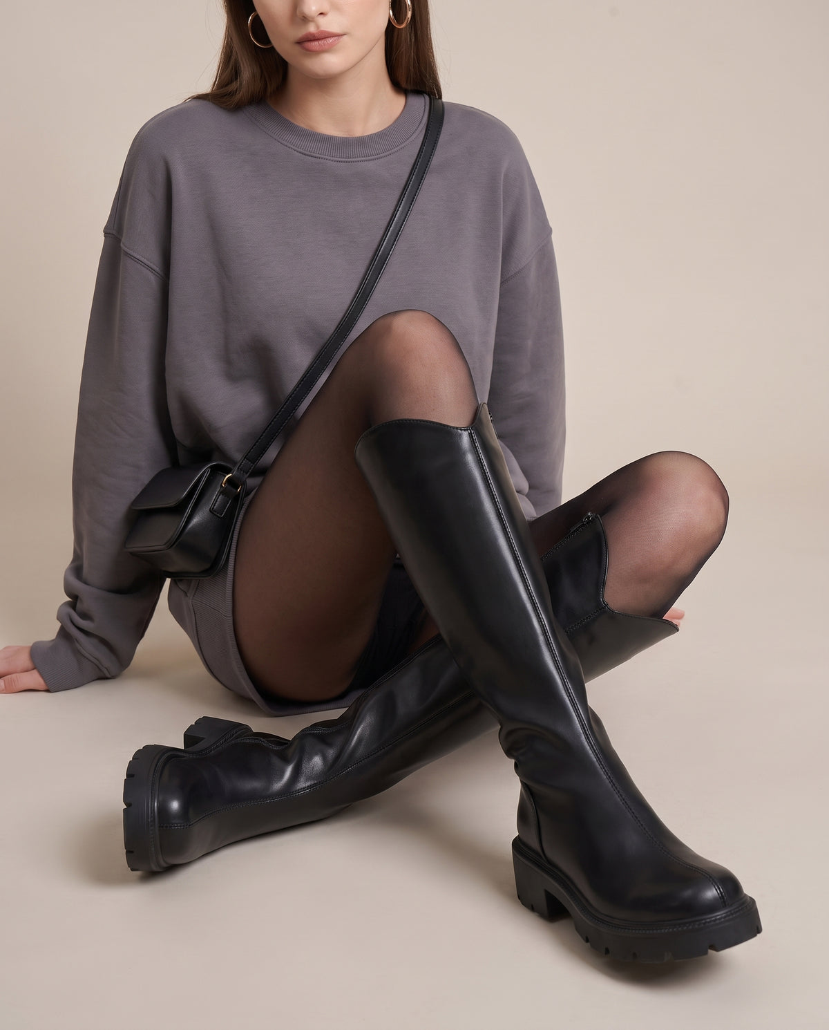 Nacre | Women's Knee-High Boots Low Block Heel Tall Boots