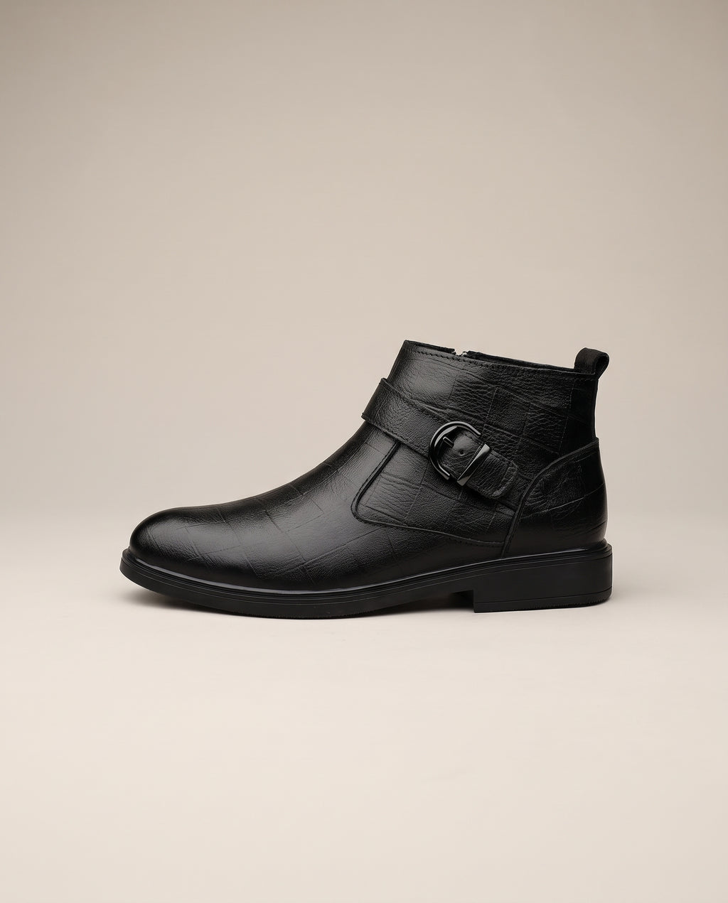 Repère | Men's Cowhide Leather High-Top Boots Round-Toe Casual Boots