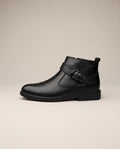 Repère | Men's Cowhide Leather High-Top Boots Round-Toe Casual Boots
