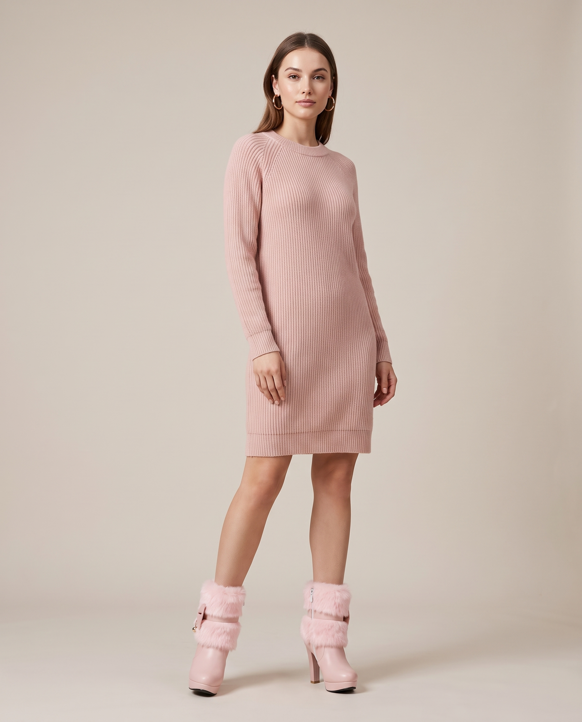 Reine | Women's Faux Leather Block Heel Ankle Boots Fleece-Lined Boots
