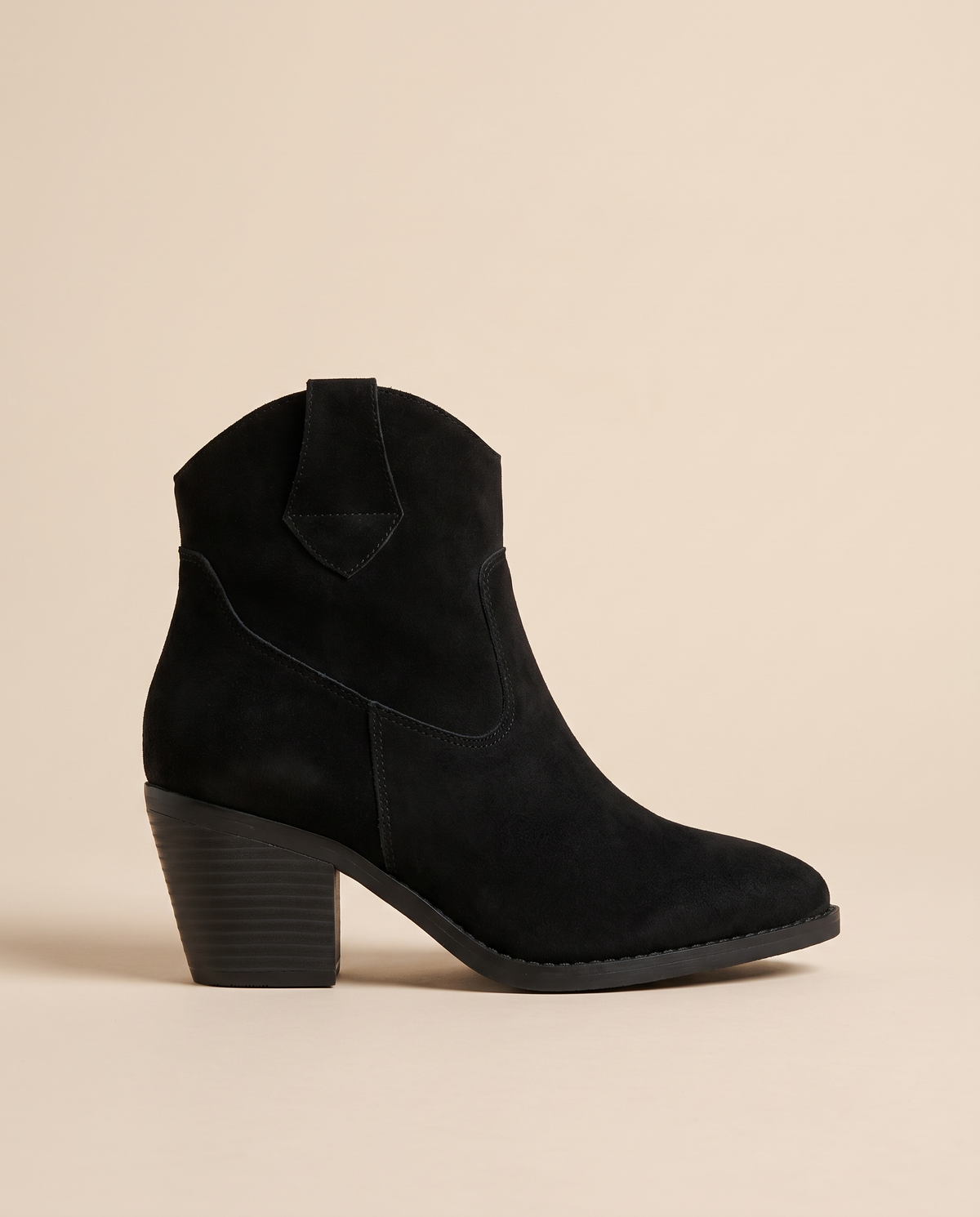 Ondine | Women's Faux Leather Sock Boots Pointed-Toe Mid Heel Boots