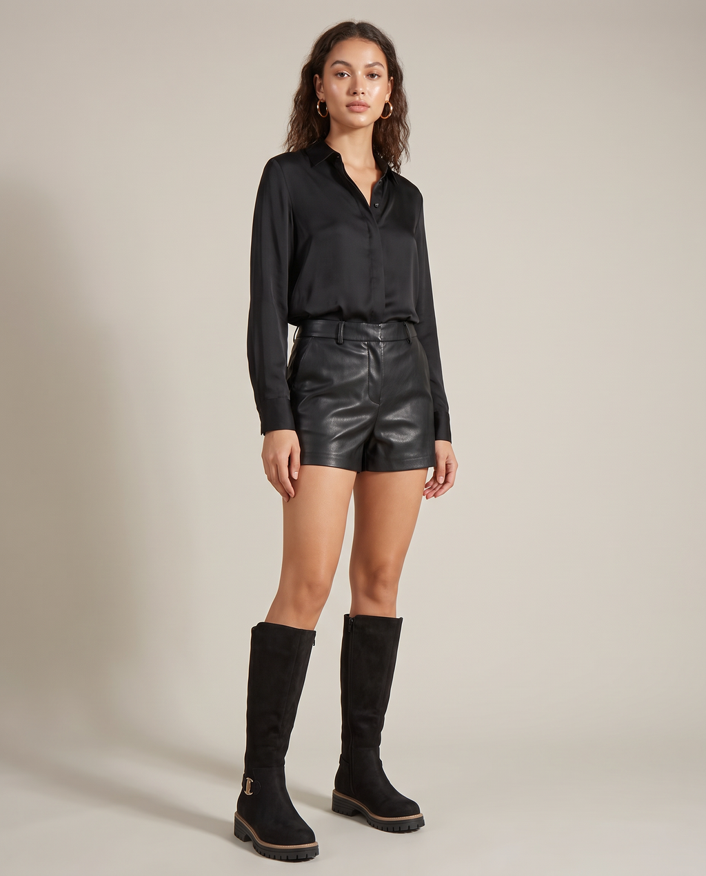 Constance | Women's Suede Knee High Boots Chunky Heel Side-Zip Boots