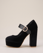 Reine | Women's Platform Mary Jane Heels Chunky Block Heel Round-Toe
