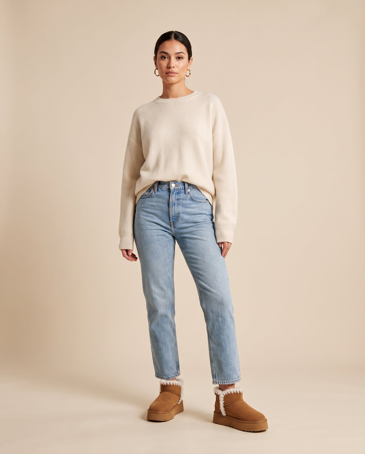 Séraphine | Women's Cowhide Suede Snow Boots Fleece-Lined Round-Toe