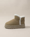 Séraphine | Women's Cowhide Suede Snow Boots Fleece-Lined Round-Toe