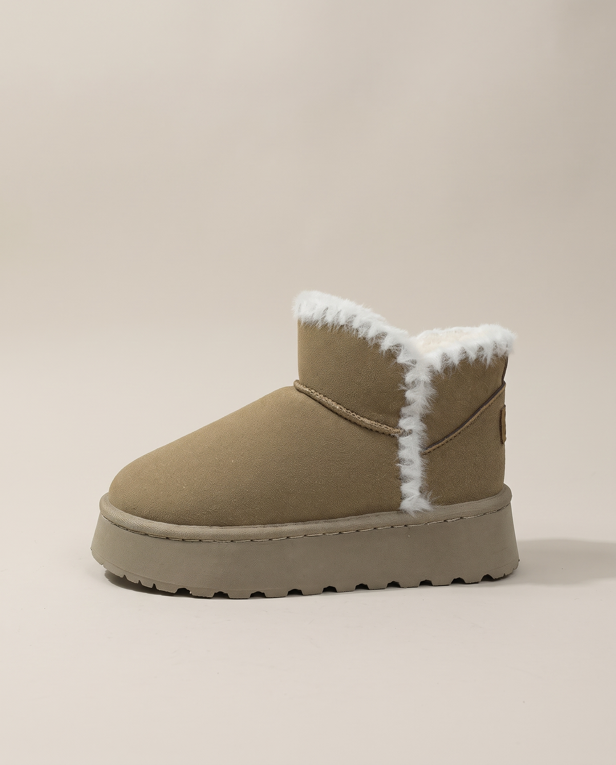 Séraphine | Women's Cowhide Suede Snow Boots Fleece-Lined Round-Toe
