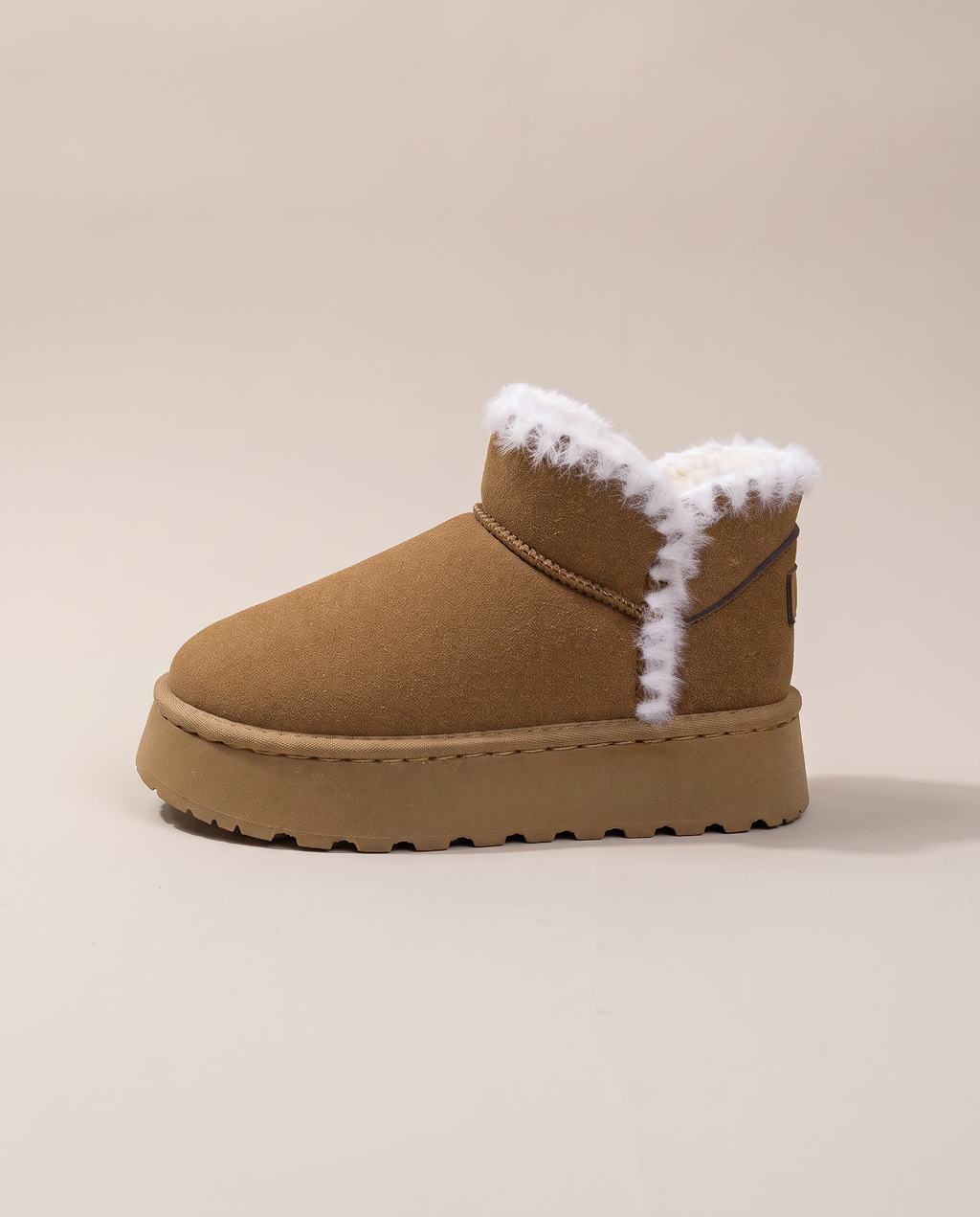 Séraphine | Women's Cowhide Suede Snow Boots Fleece-Lined Round-Toe