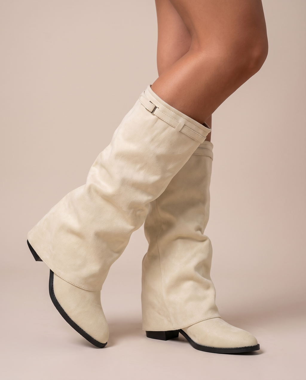 Nacre | Women's Mid-Calf Boots Chunky-Heel Boots