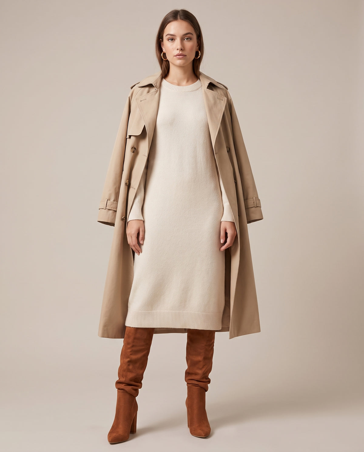 Aveline | Women's Faux Leather Heeled Riding Boots Knee-High Boots