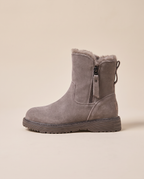 Margaux | Women's Leather Combat Ankle Boots Lace-Up Stitched Boots