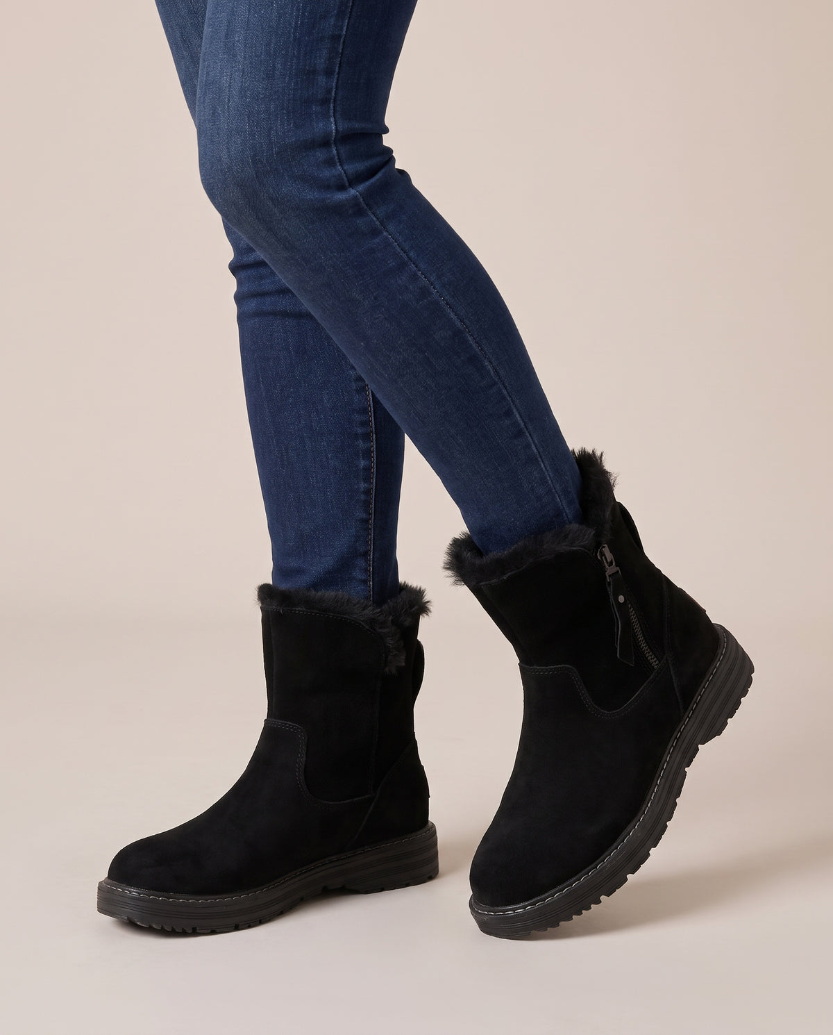Margaux | Women's Leather Combat Ankle Boots Lace-Up Stitched Boots