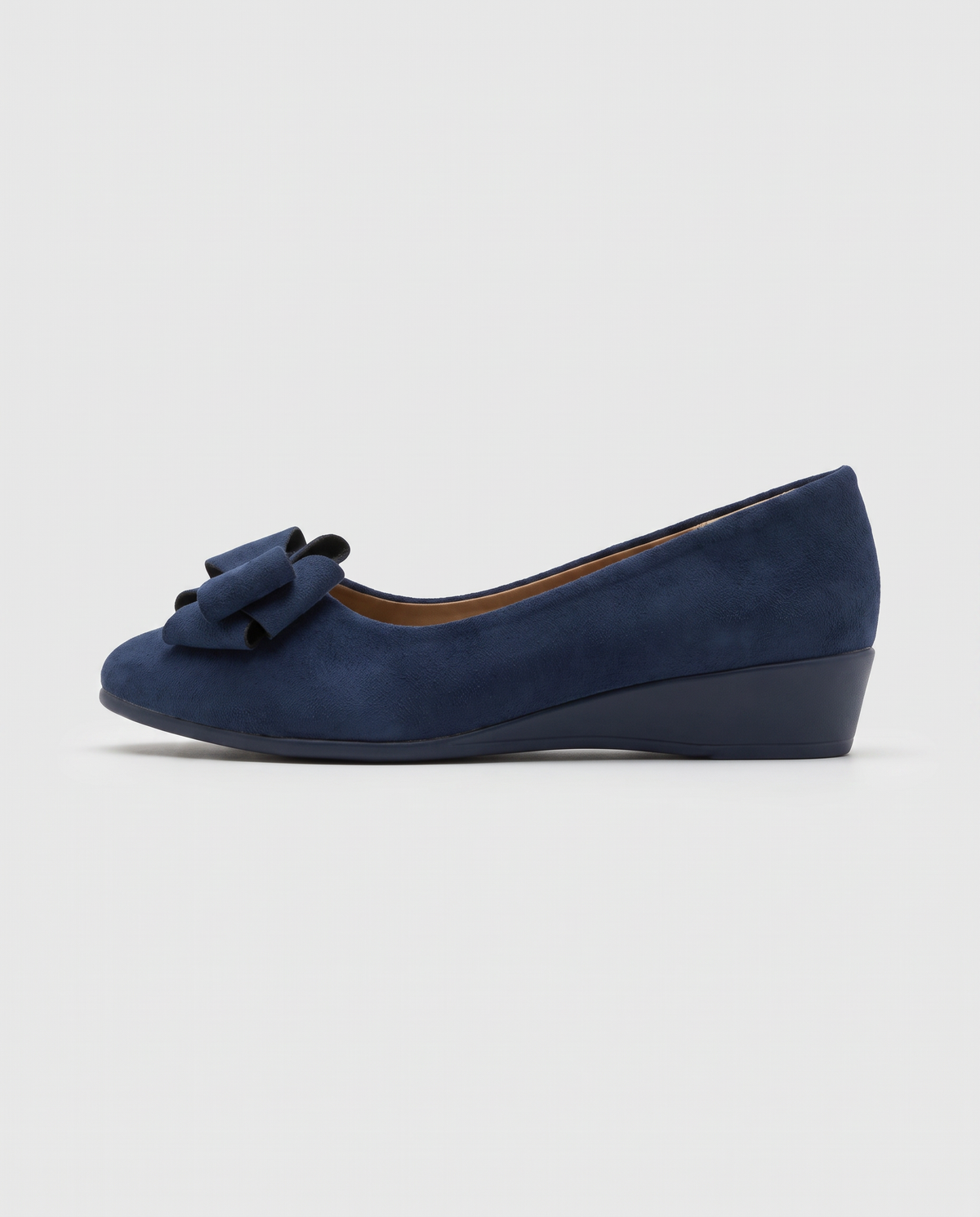 Mirabelle | Women's Faux Suede Bow Flats Low Wedge Slip-On Shoes