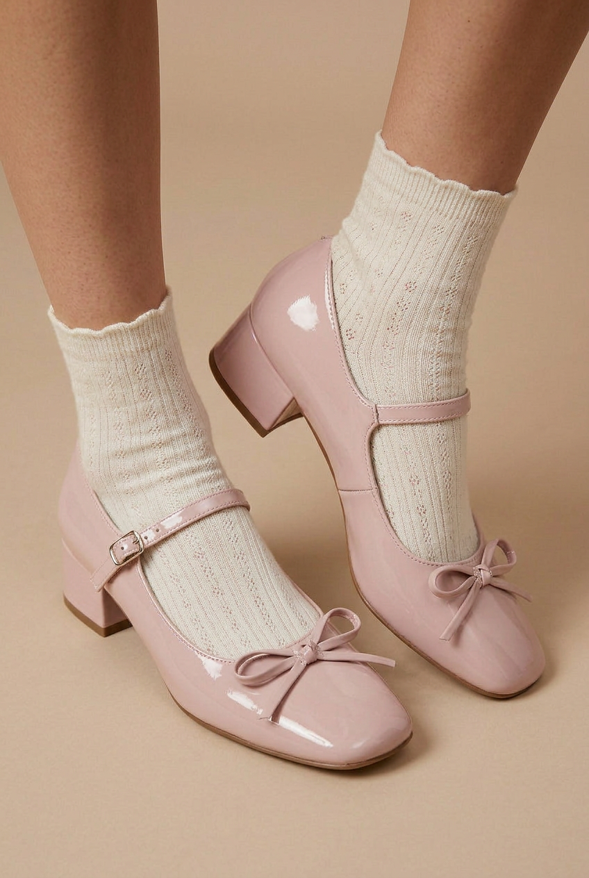 Ondine | Women's Classic Mary Jane Block Heel Pumps – Square Toe, Slip-On, Vegan Leather